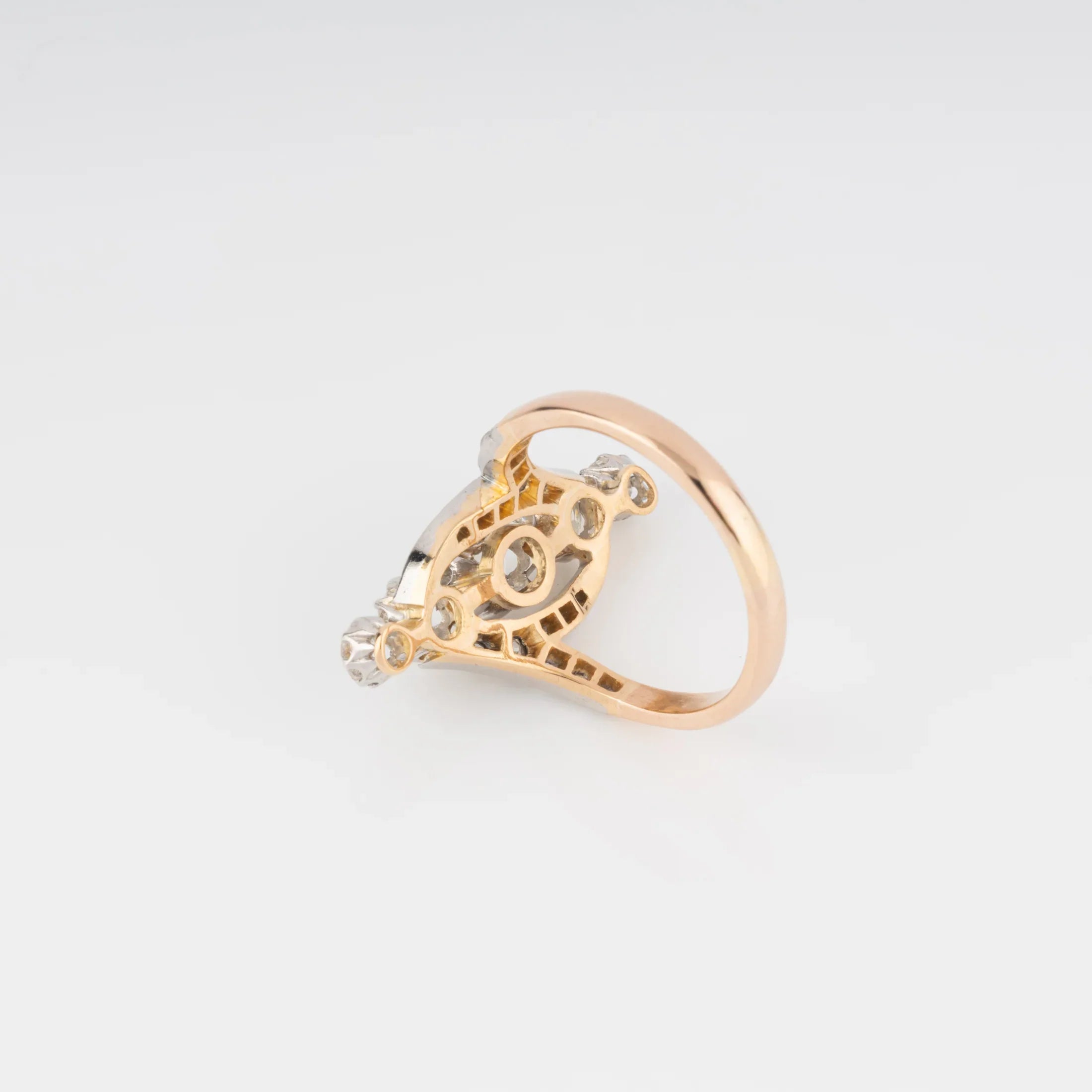 Marquise diamond gold ring
