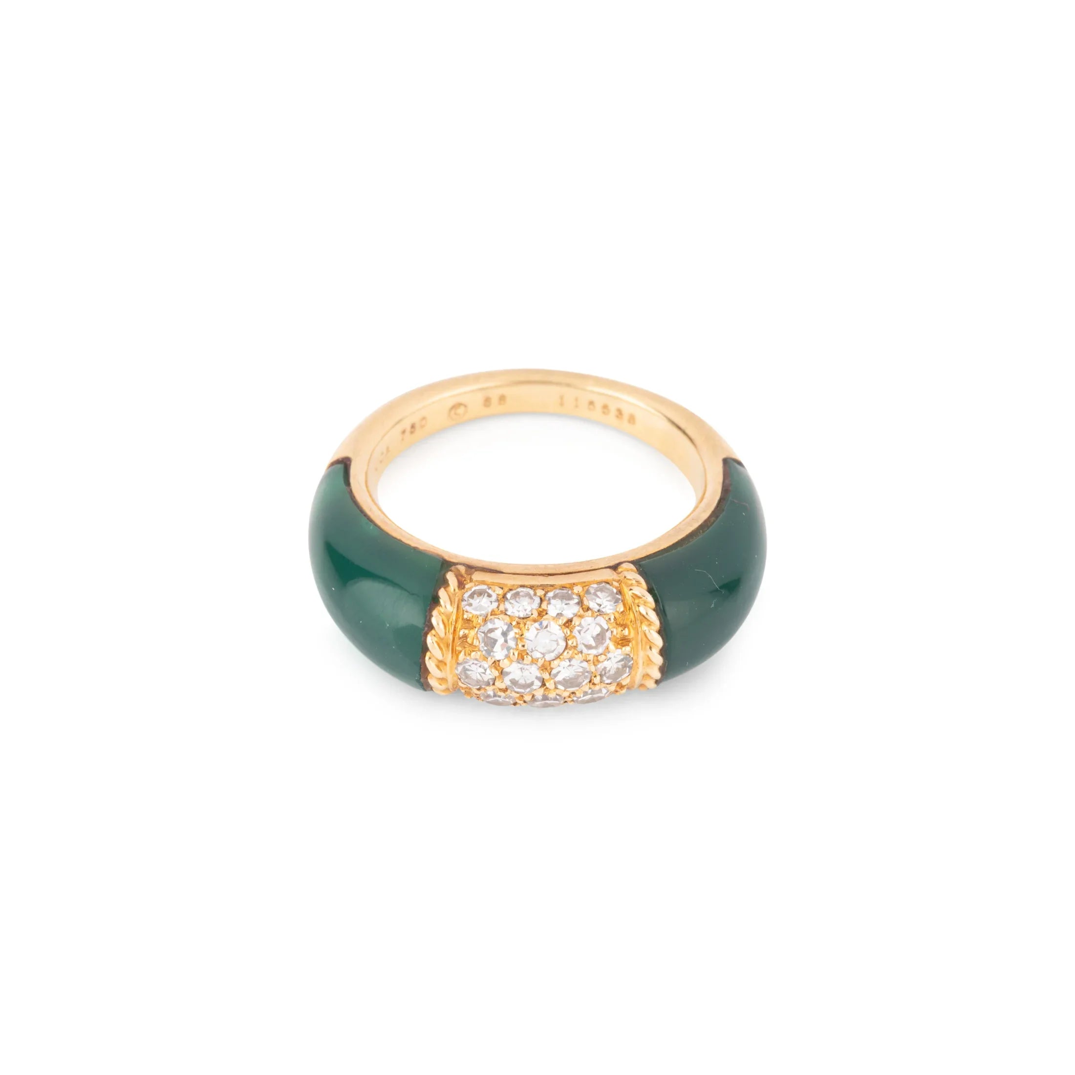 Van Cleef & Arpels Philippine rings in yellow gold Chrysoprase