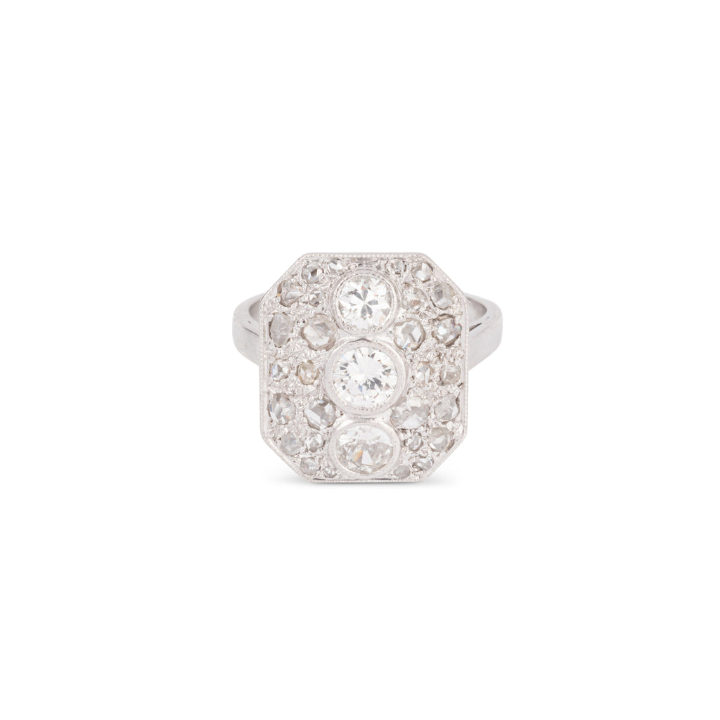 Bague en platine et diamants