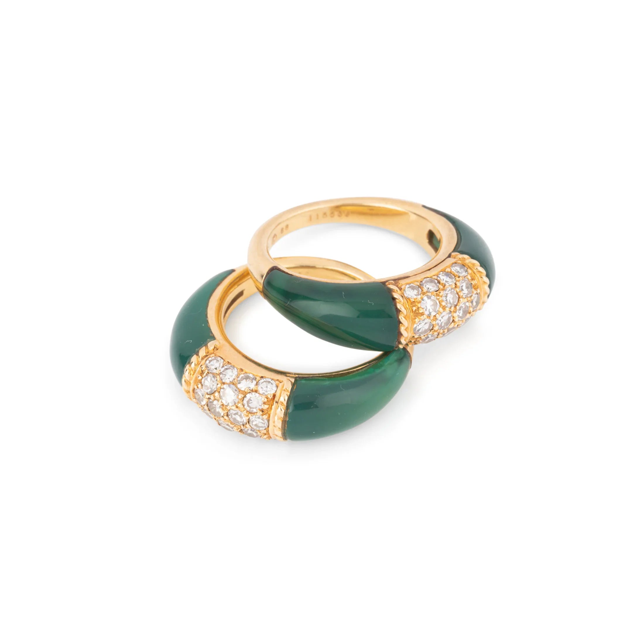 Van Cleef & Arpels Philippine rings in yellow gold Chrysoprase