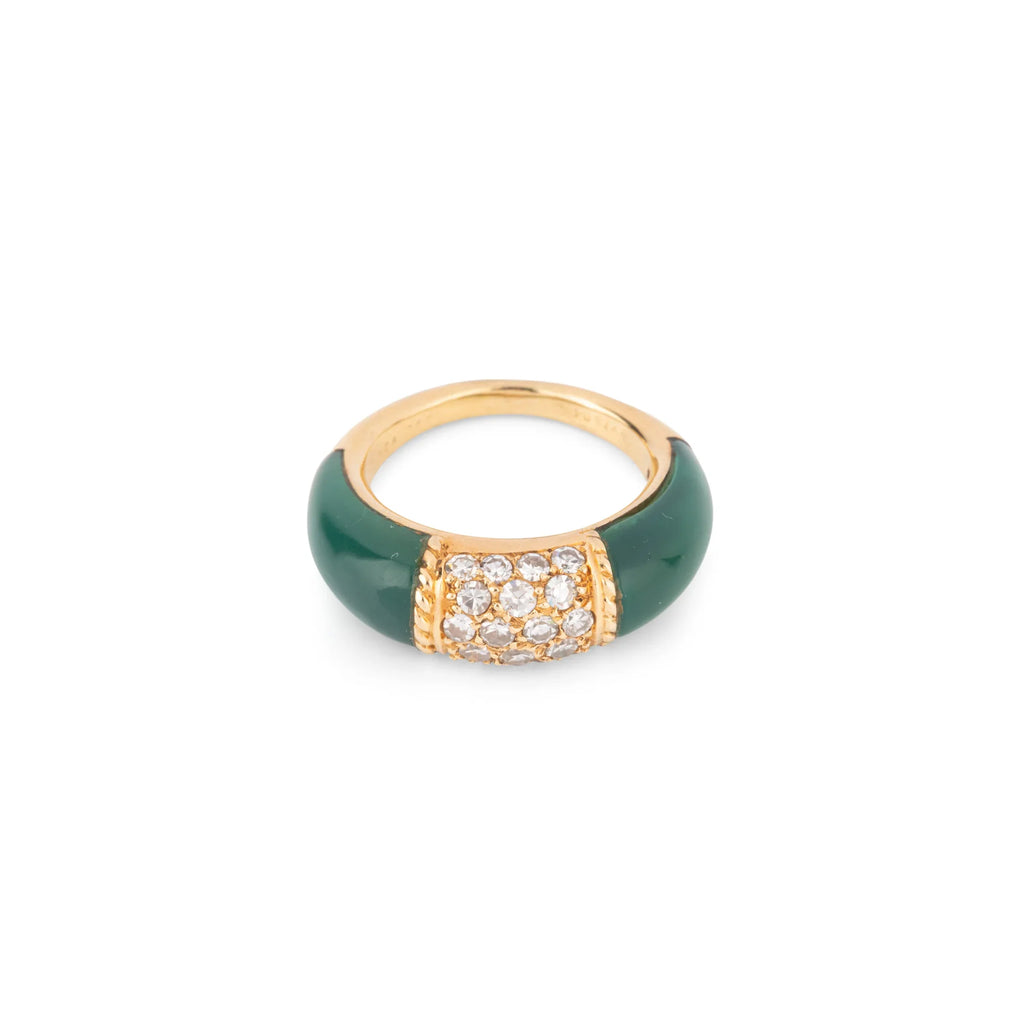 Van Cleef & Arpels Philippine rings in yellow gold Chrysoprase
