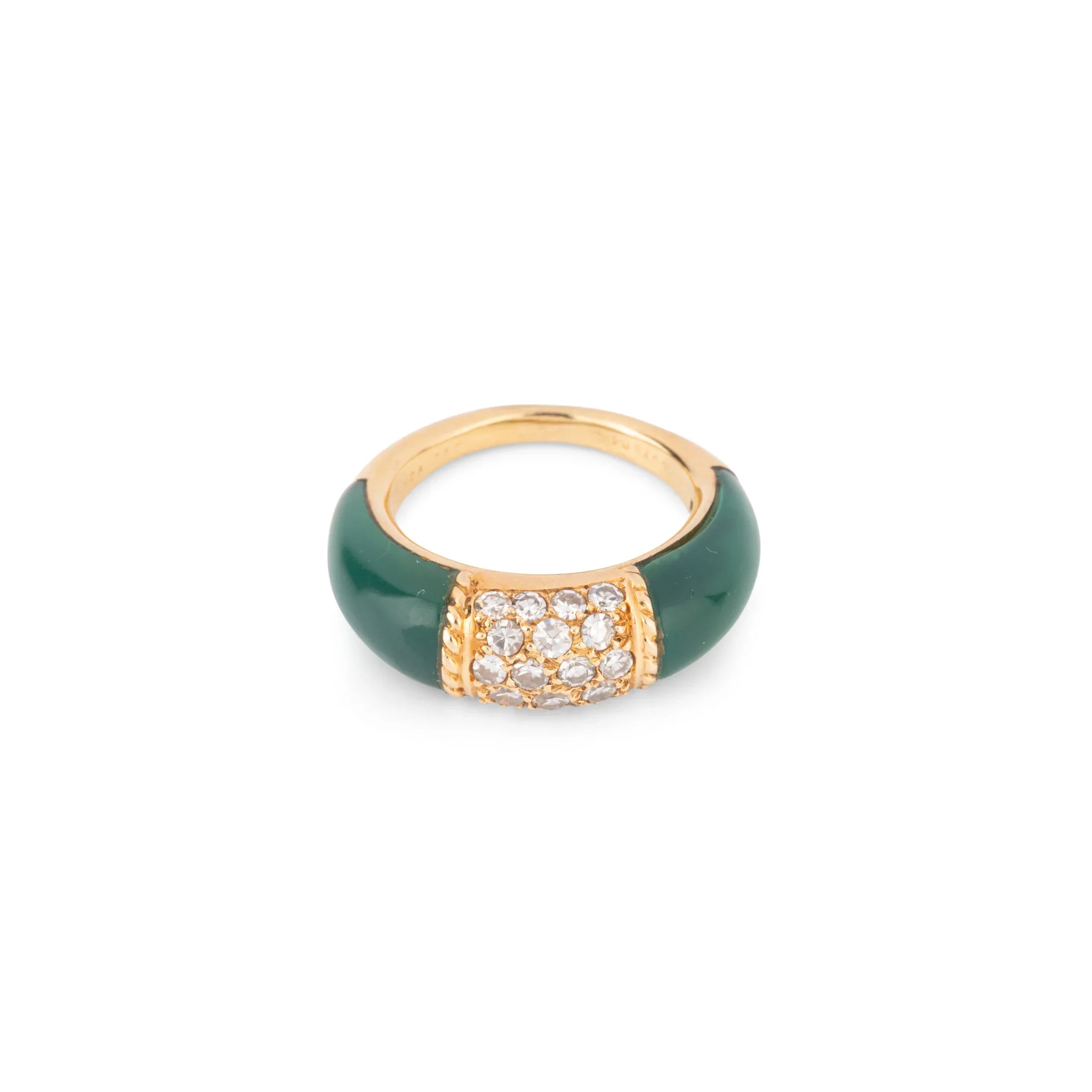 Van Cleef & Arpels Philippine rings in yellow gold Chrysoprase