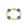 Bracelet en or jaune et malachite en pain de sucre