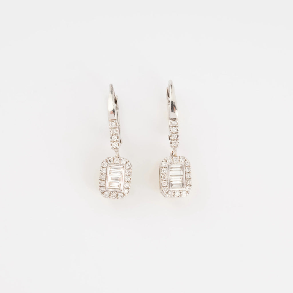 Boucles d'oreilles en or gris et diamant