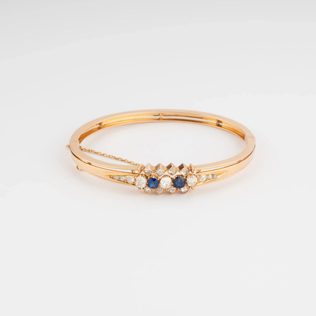 Rose gold sapphire and diamond bracelet