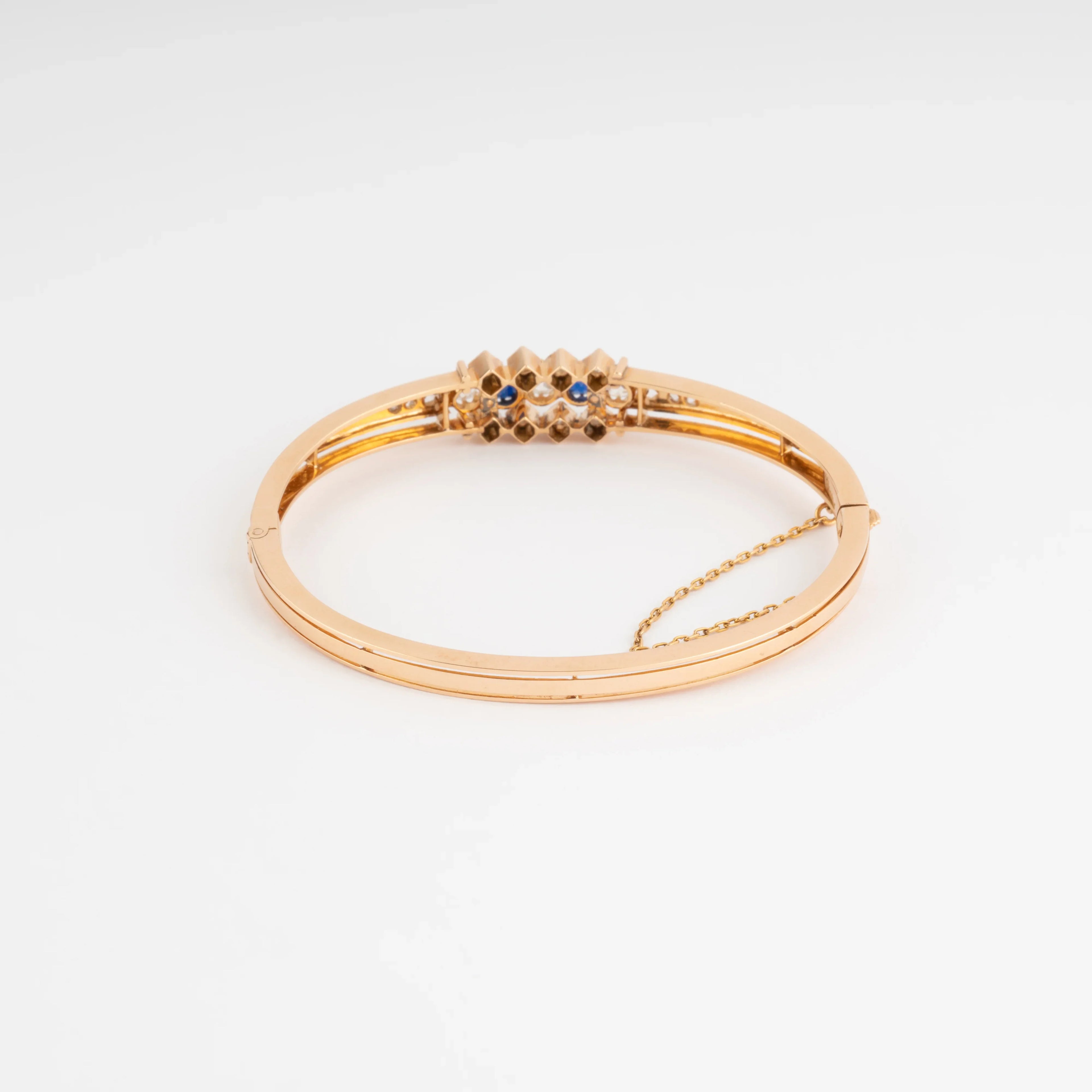 Bracelet or rose saphirs et diamants