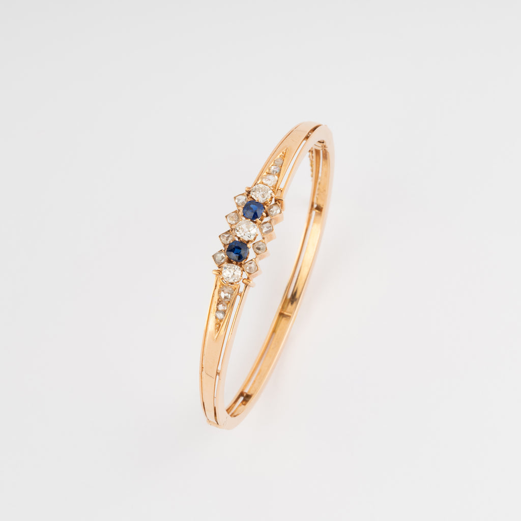 Rose gold sapphire and diamond bracelet