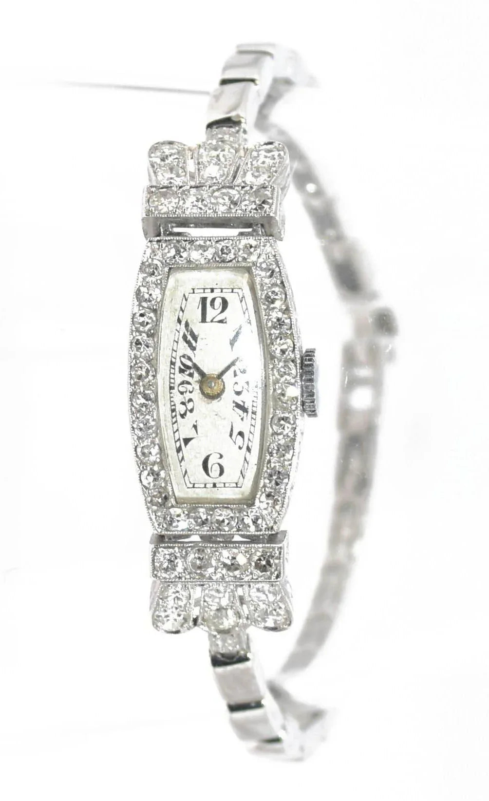 Montre Platine et Diamants 1930 - adalgyseboutique
