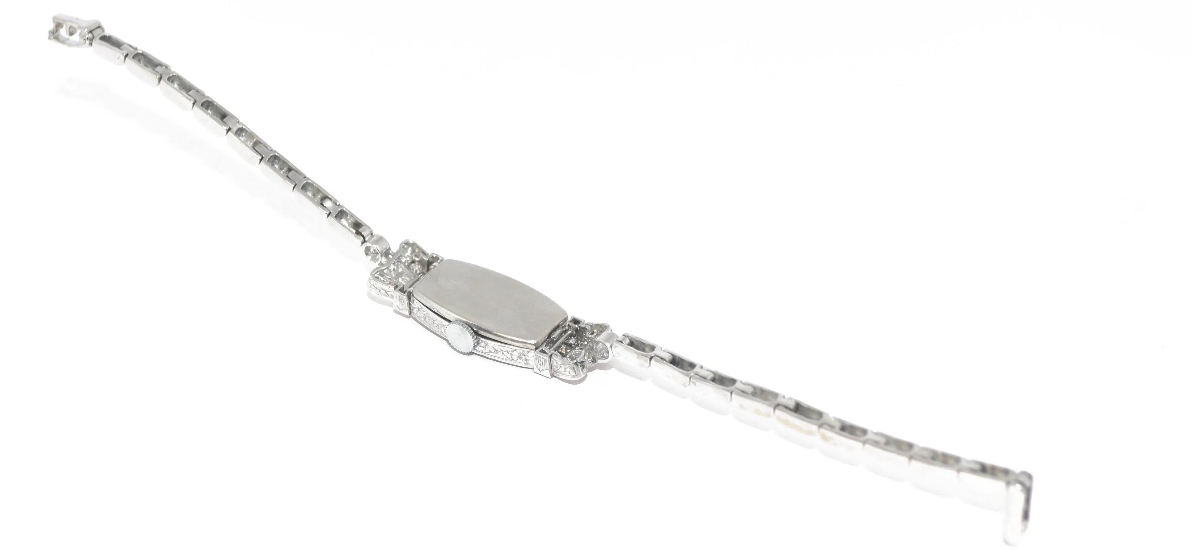Montre Platine et Diamants 1930 - adalgyseboutique