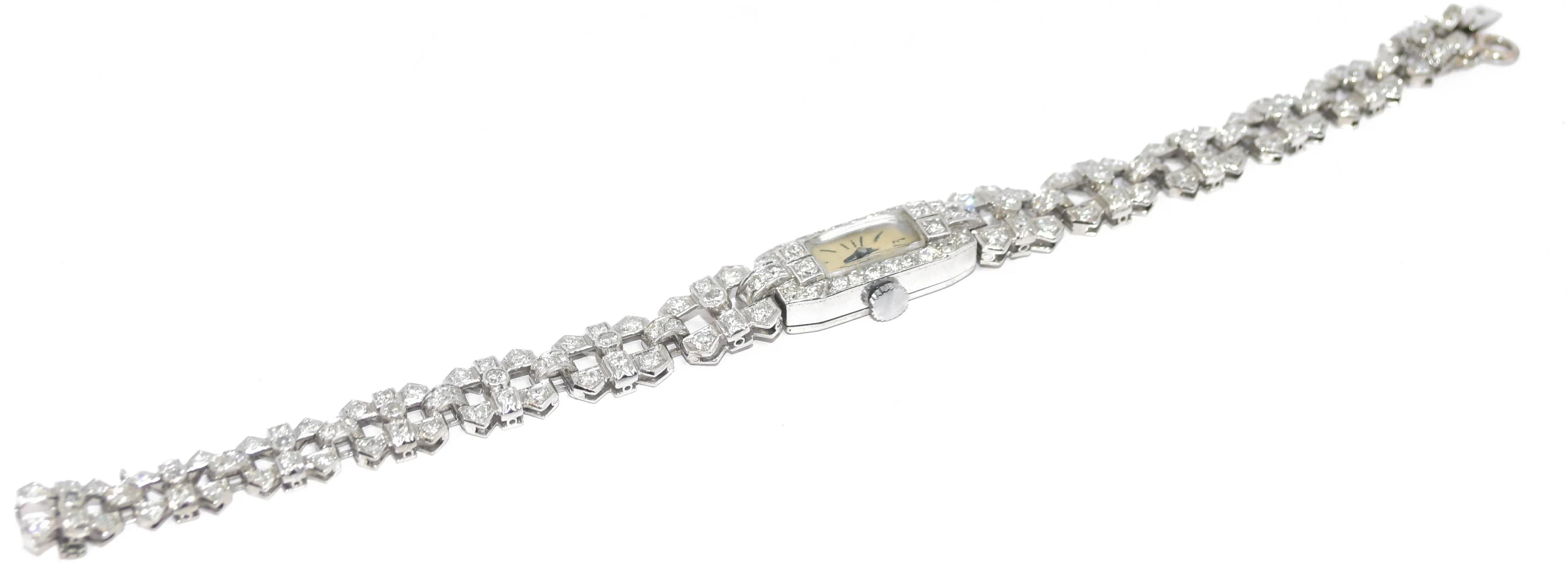 Montre platine et diamants 1930 - adalgyseboutique