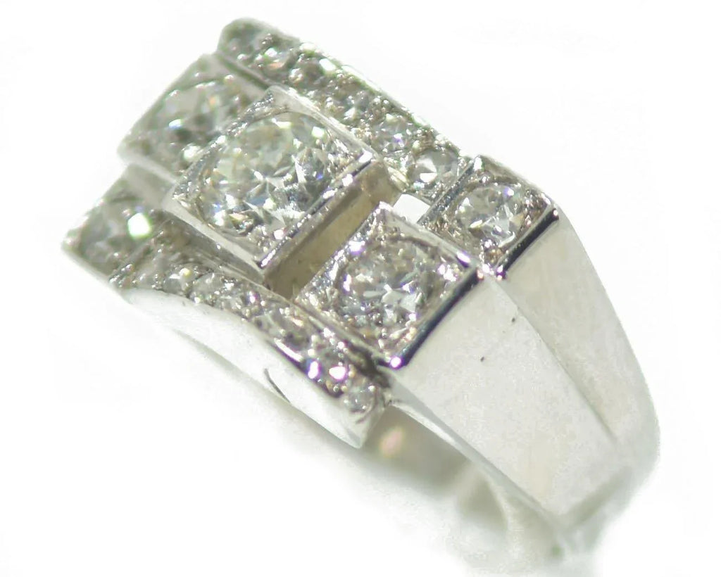 Bague platine diamant 1930 - adalgyseboutique