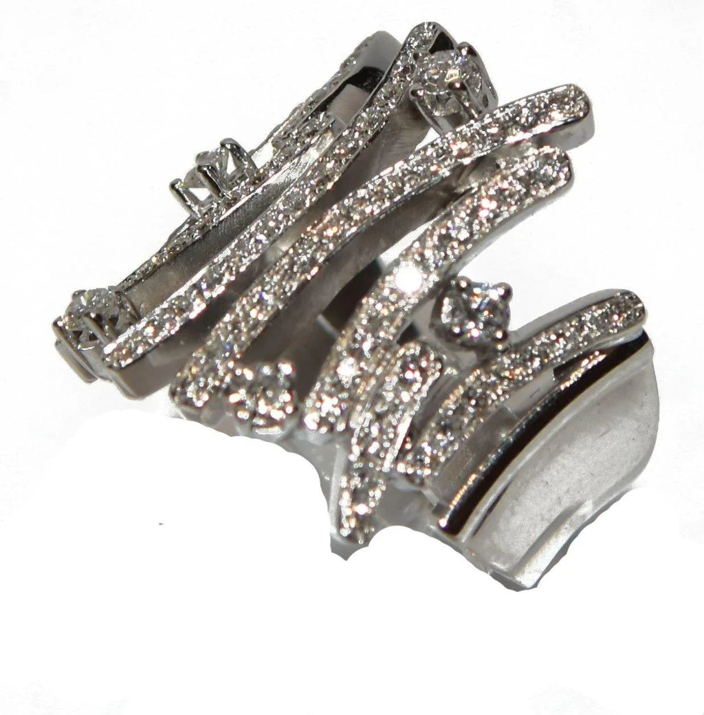 Bague or gris diamant moderne - adalgyseboutique