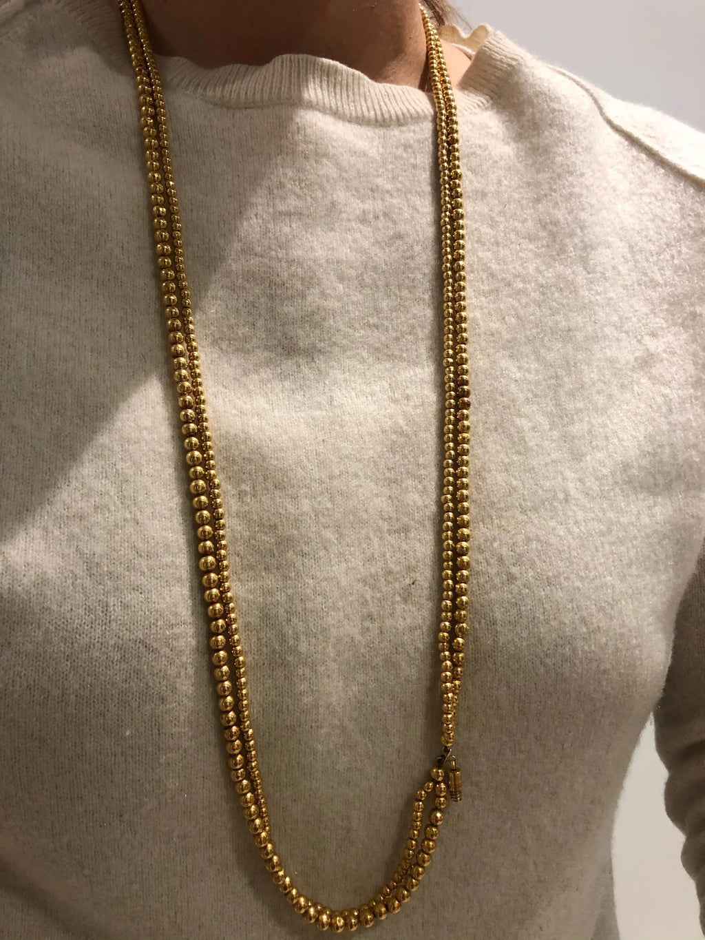 Marseilles necklace, 4-row yellow gold