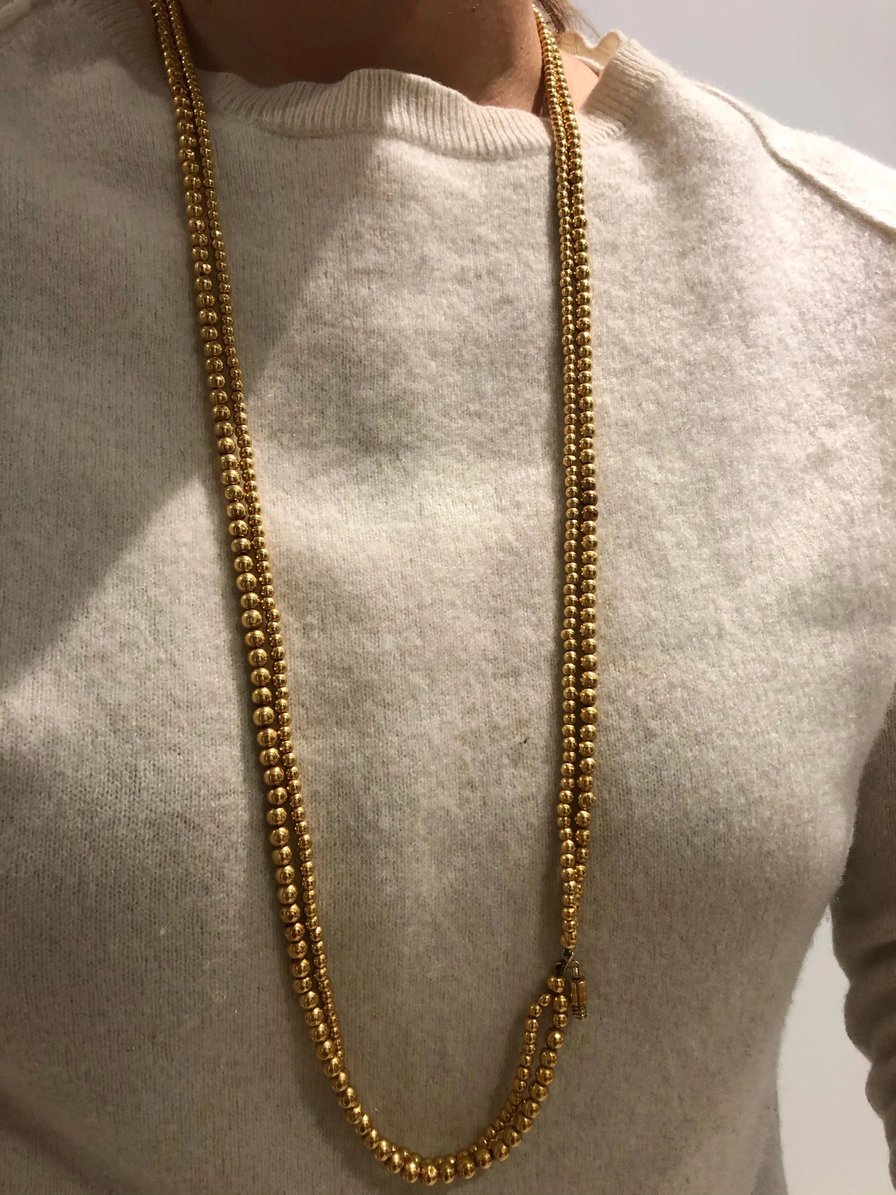 Marseilles necklace, 4-row yellow gold