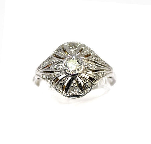 Bague dôme 1930 or gris - adalgyseboutique