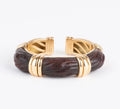 Bracelet jonc OJ Perrin en or jaune et bois d'amourette