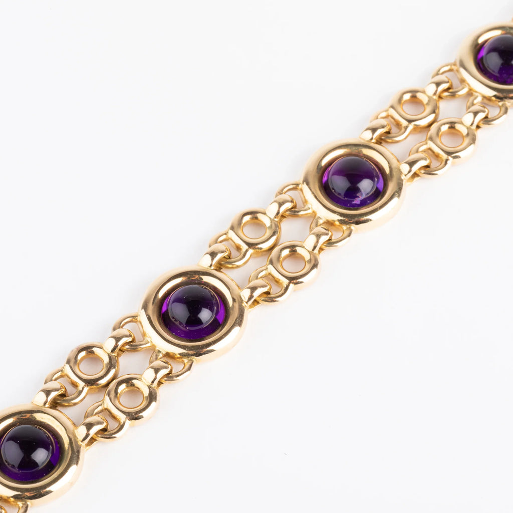 Bracelet or jaune et améthyste de la maison Poiray