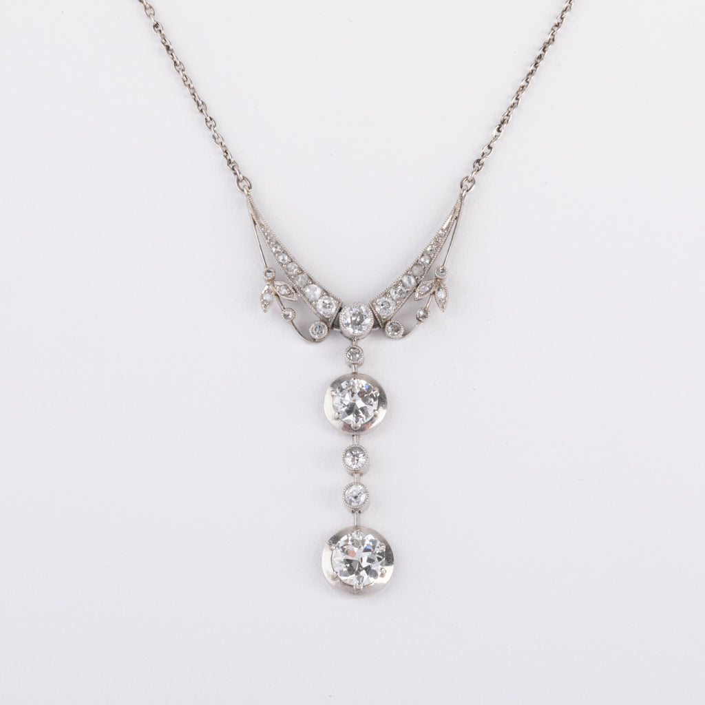 Platinum and diamond pendant