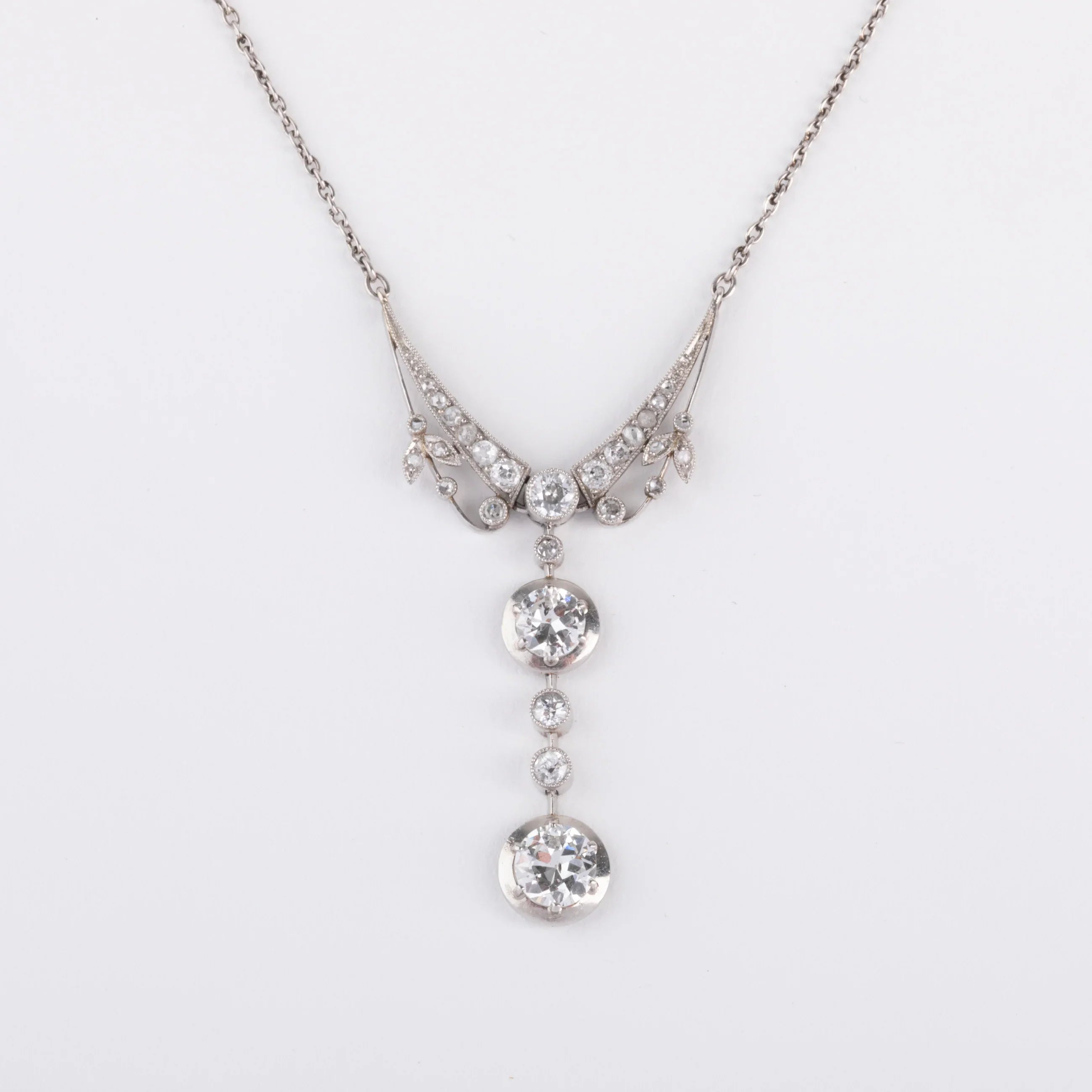 Platinum and diamond pendant