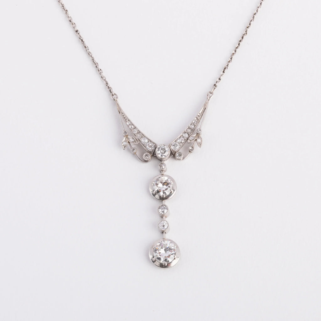 Platinum and diamond pendant