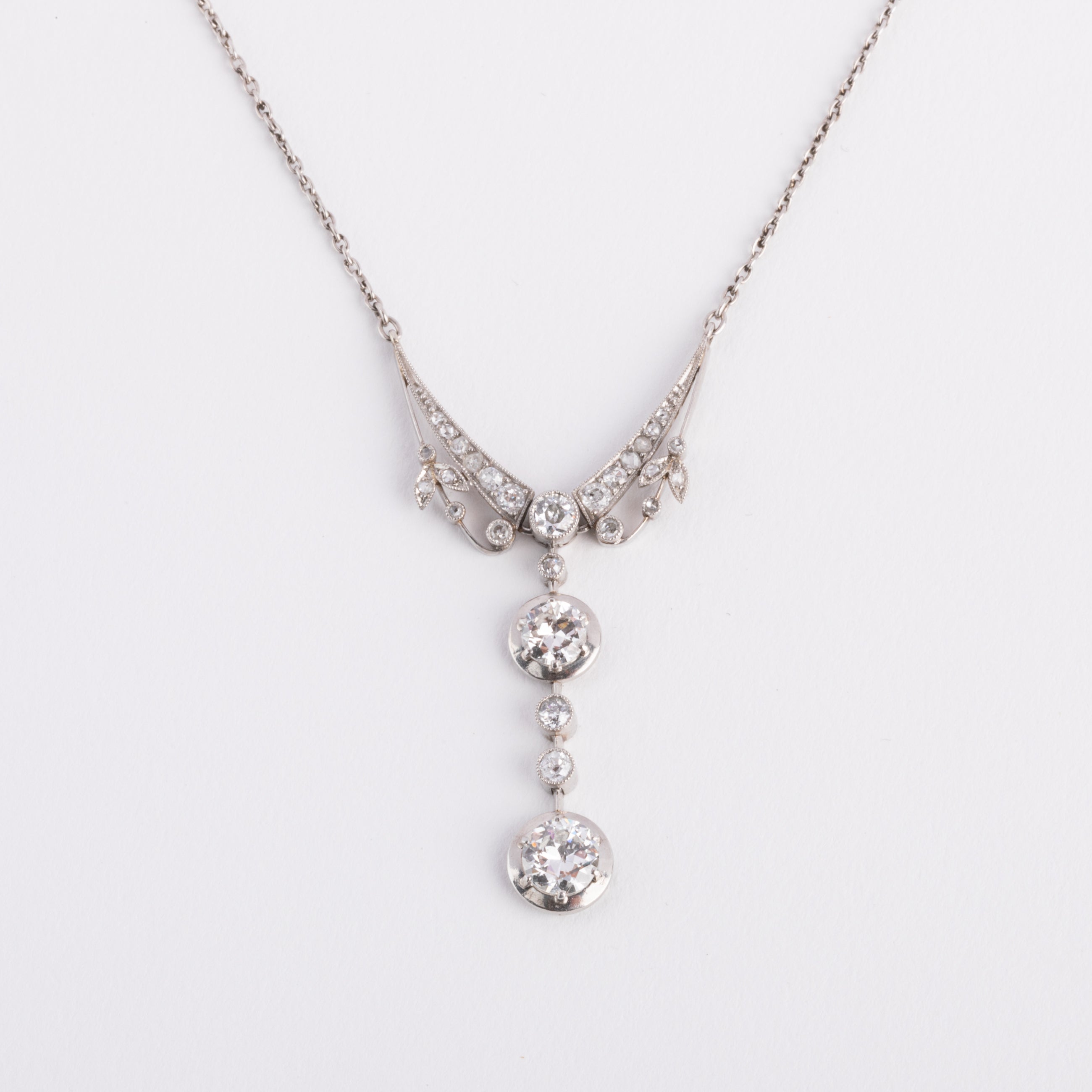 Platinum and diamond pendant