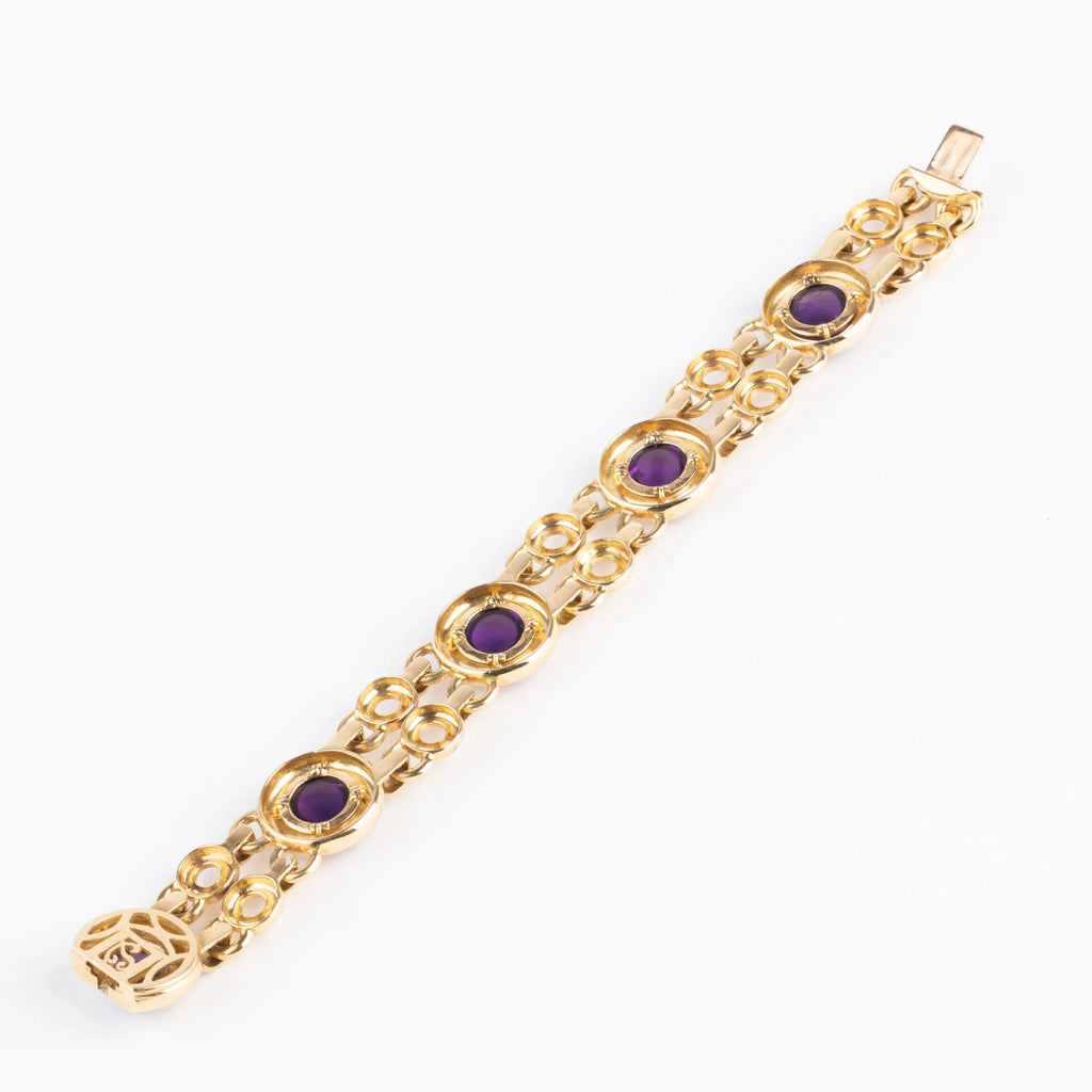 Bracelet or jaune et améthyste de la maison Poiray
