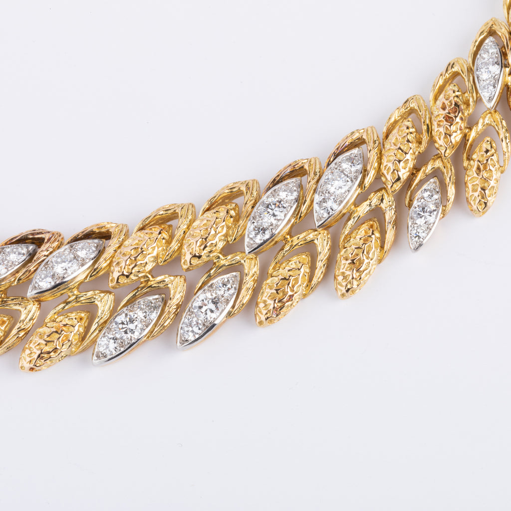 1960s yellow gold, platinum, and diamond necklace