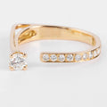 Open yellow gold and diamond design ring
