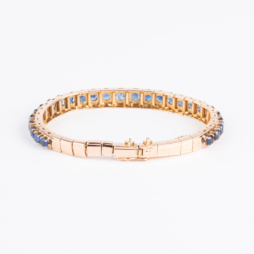 Bracelet en or rose Napoléon III orné de saphirs