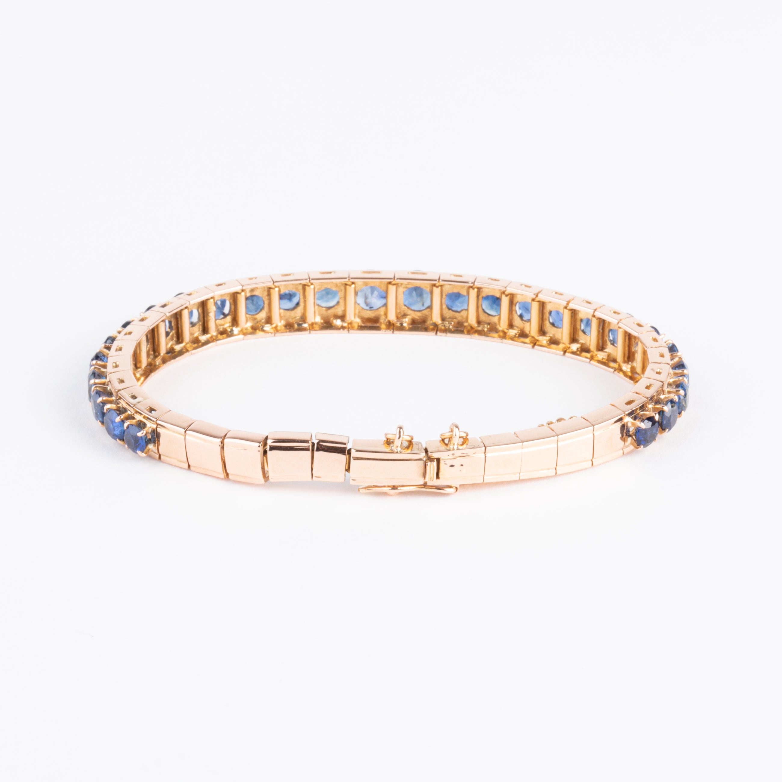 Bracelet en or rose Napoléon III orné de saphirs