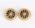 Ilias Lalaounis Greek designer earrings in gold and sodalite