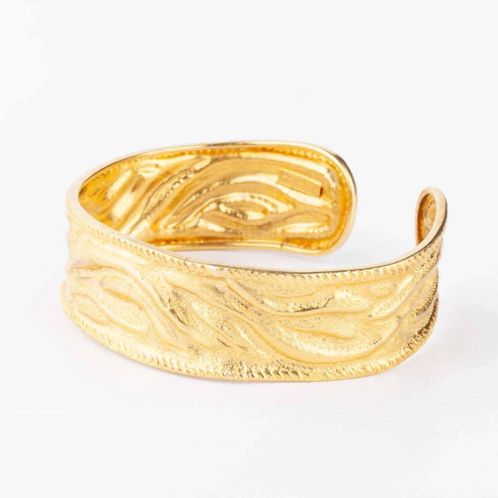 Bracelet jonc or jaune du créateur Ilias Lalaounis texturé