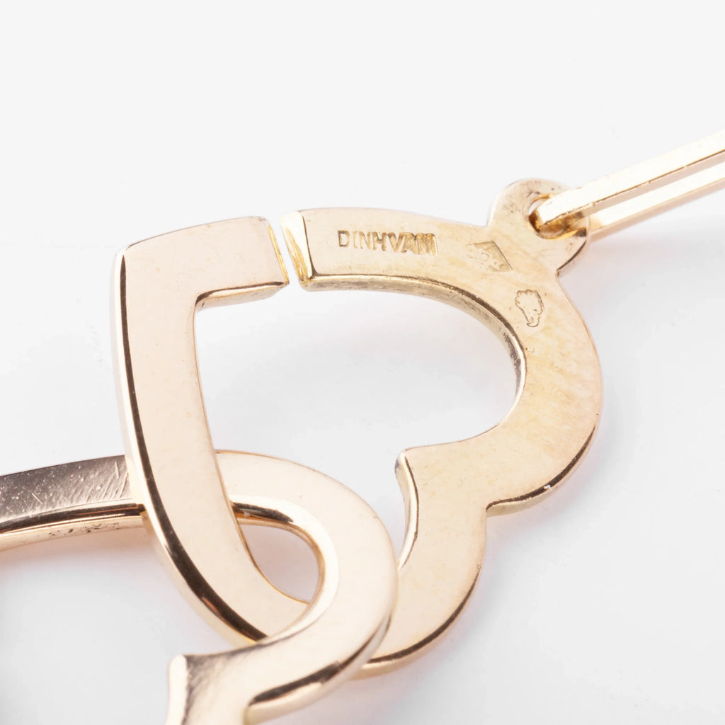 Collier or rose Dinh Van formant 2 cœurs
