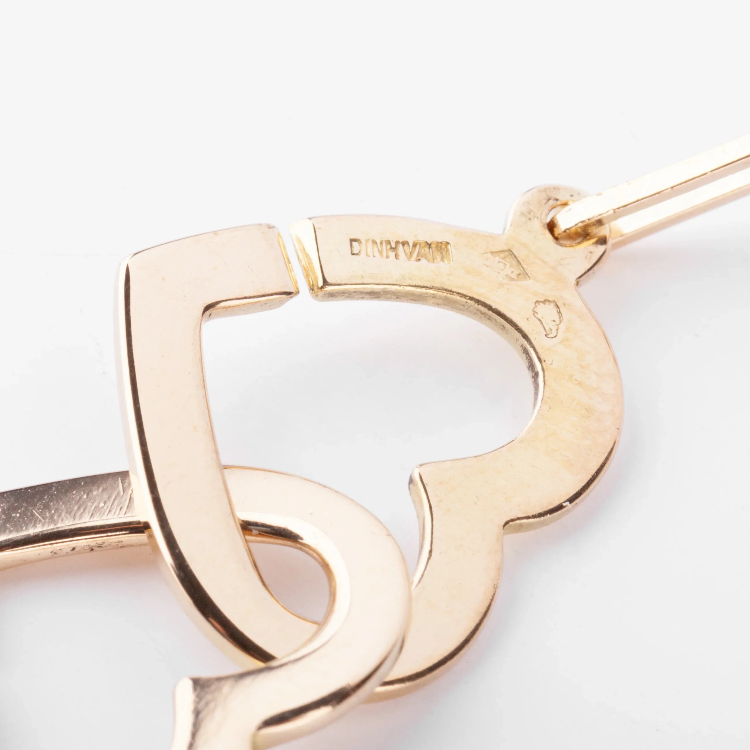 Collier or rose Dinh Van formant 2 cœurs
