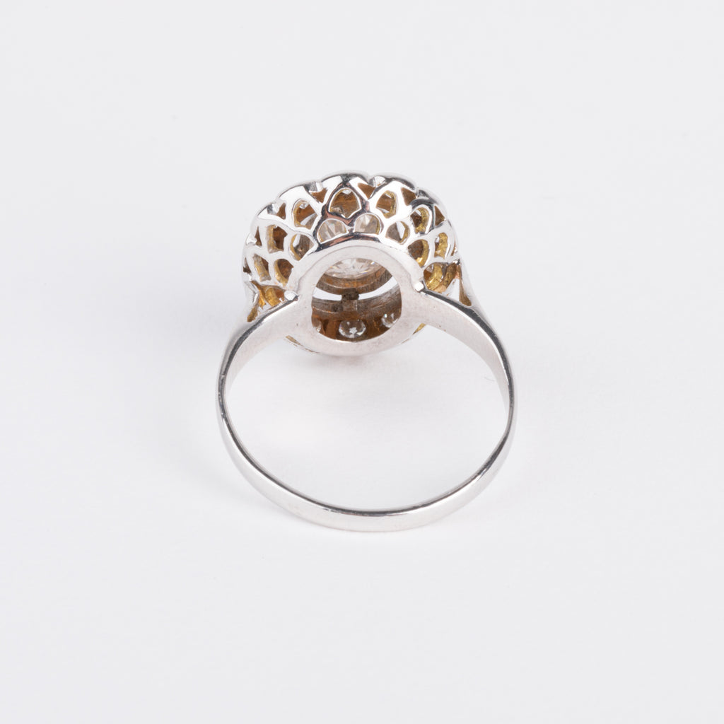 Daisy ring in white gold and diamond