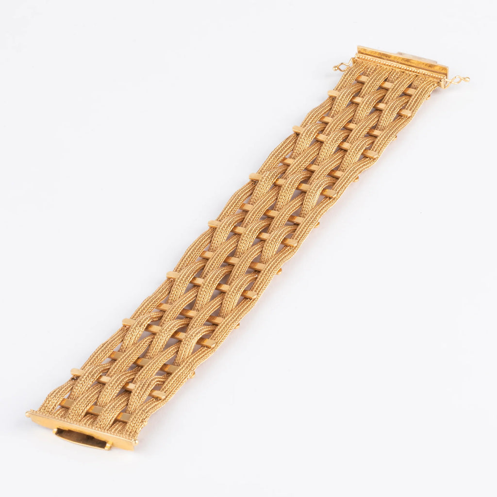Woven yellow gold bracelet