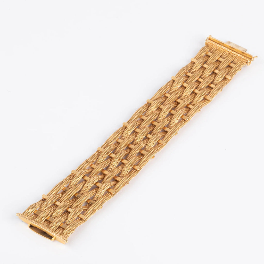 Woven yellow gold bracelet