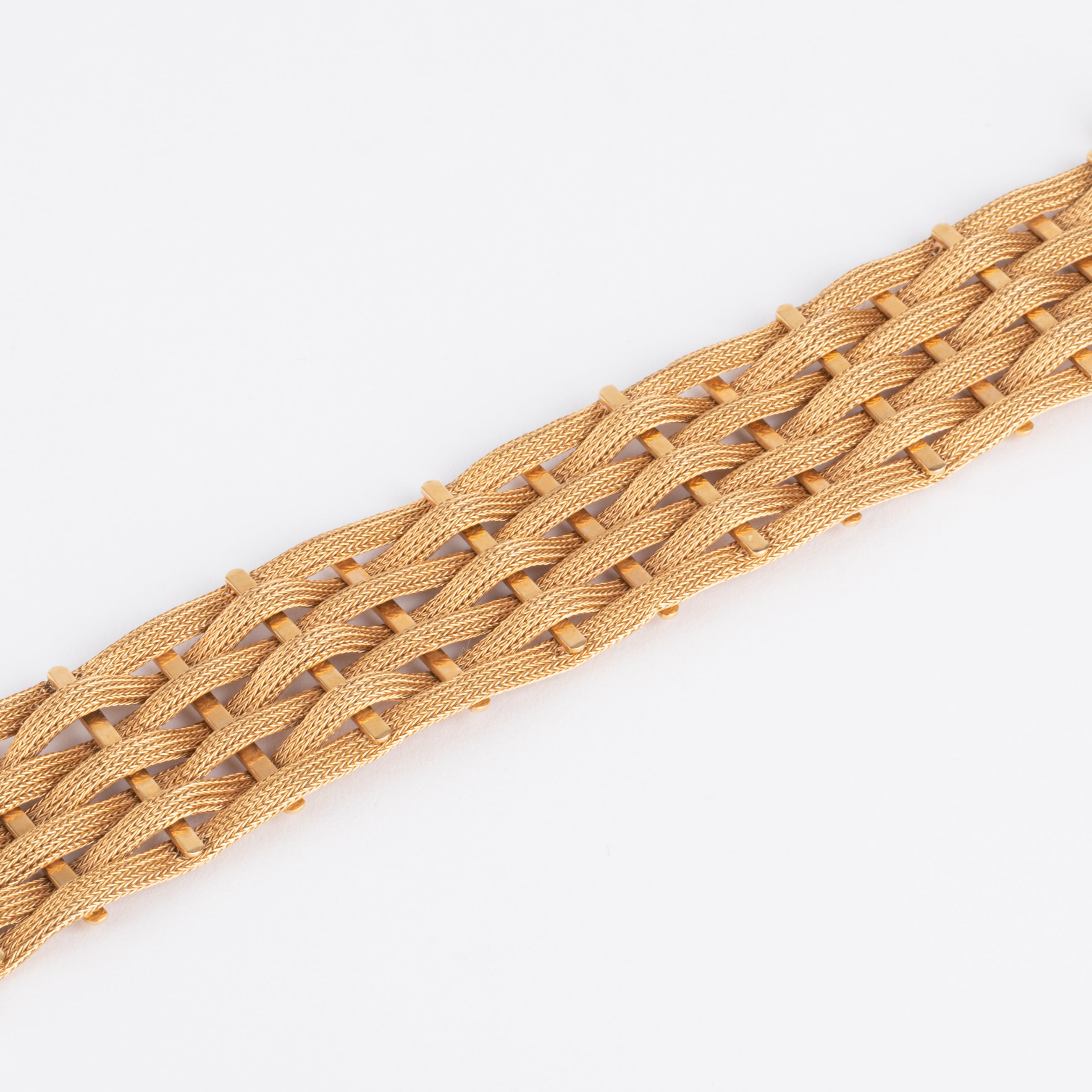 Bracelet en or jaune tissé