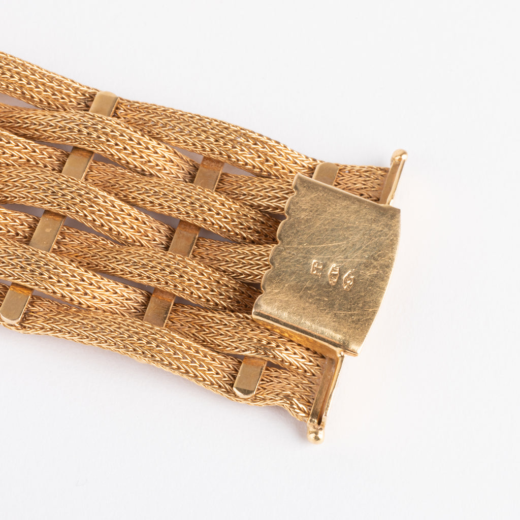 Woven yellow gold bracelet