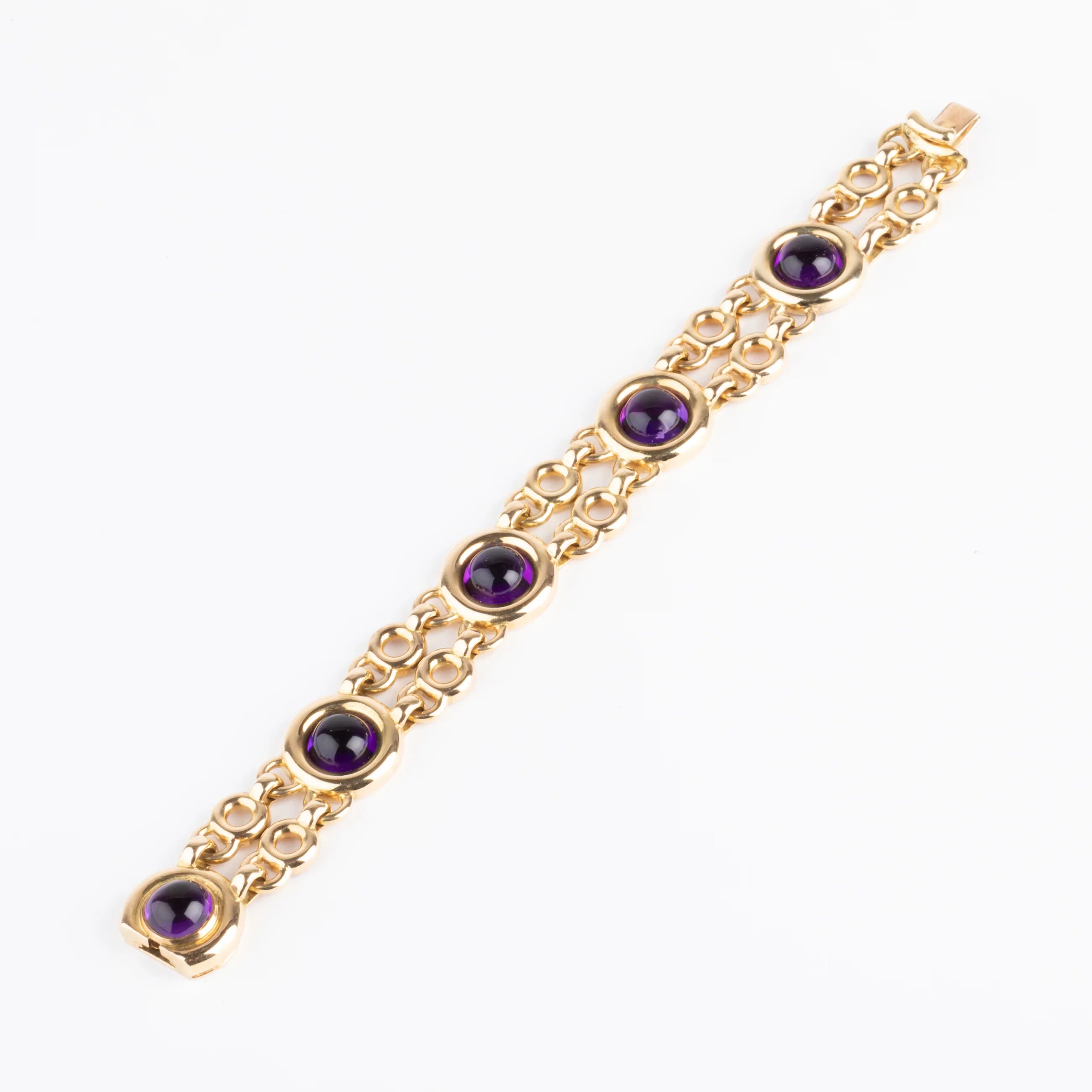 Bracelet or jaune et améthyste de la maison Poiray