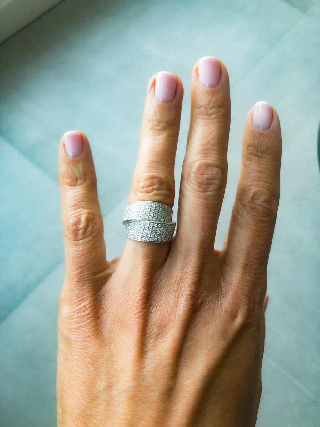 Diamond Double Ribbon Ring