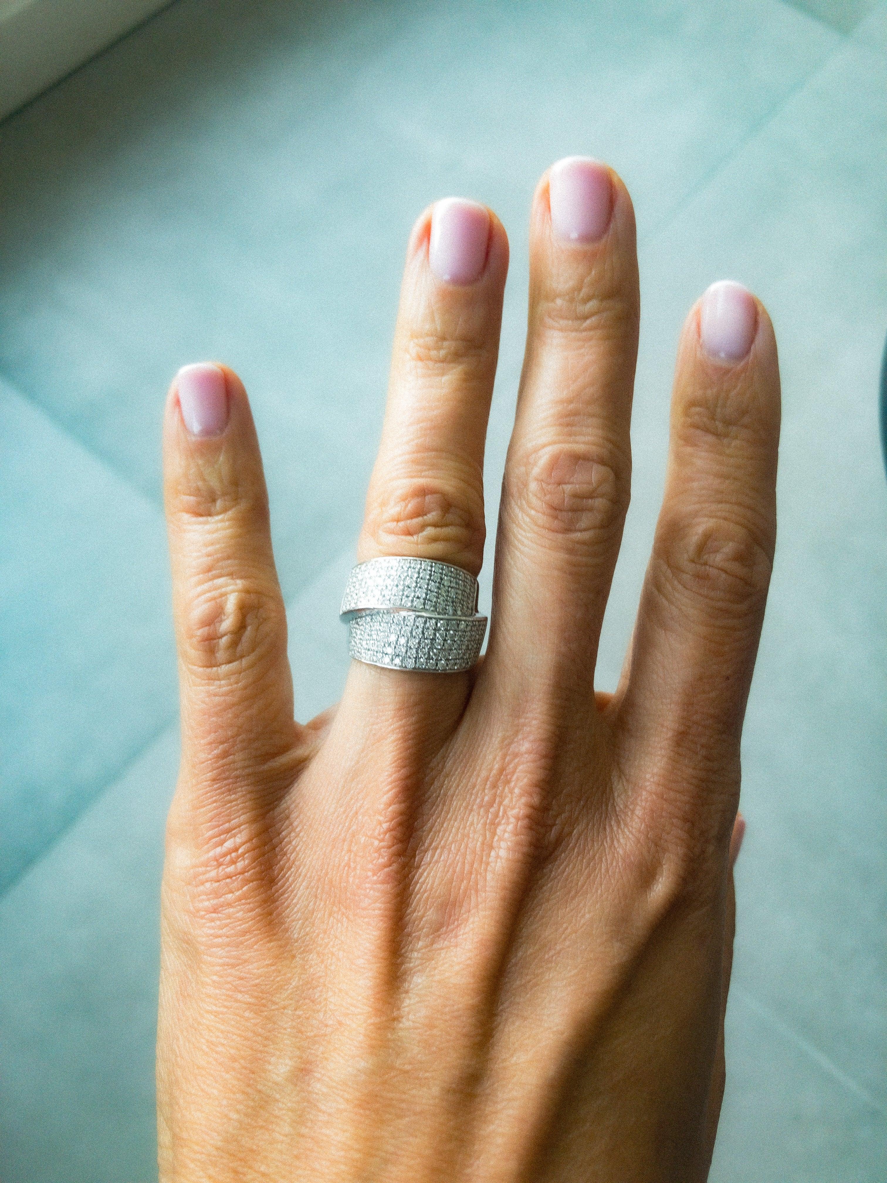 Diamond Double Ribbon Ring