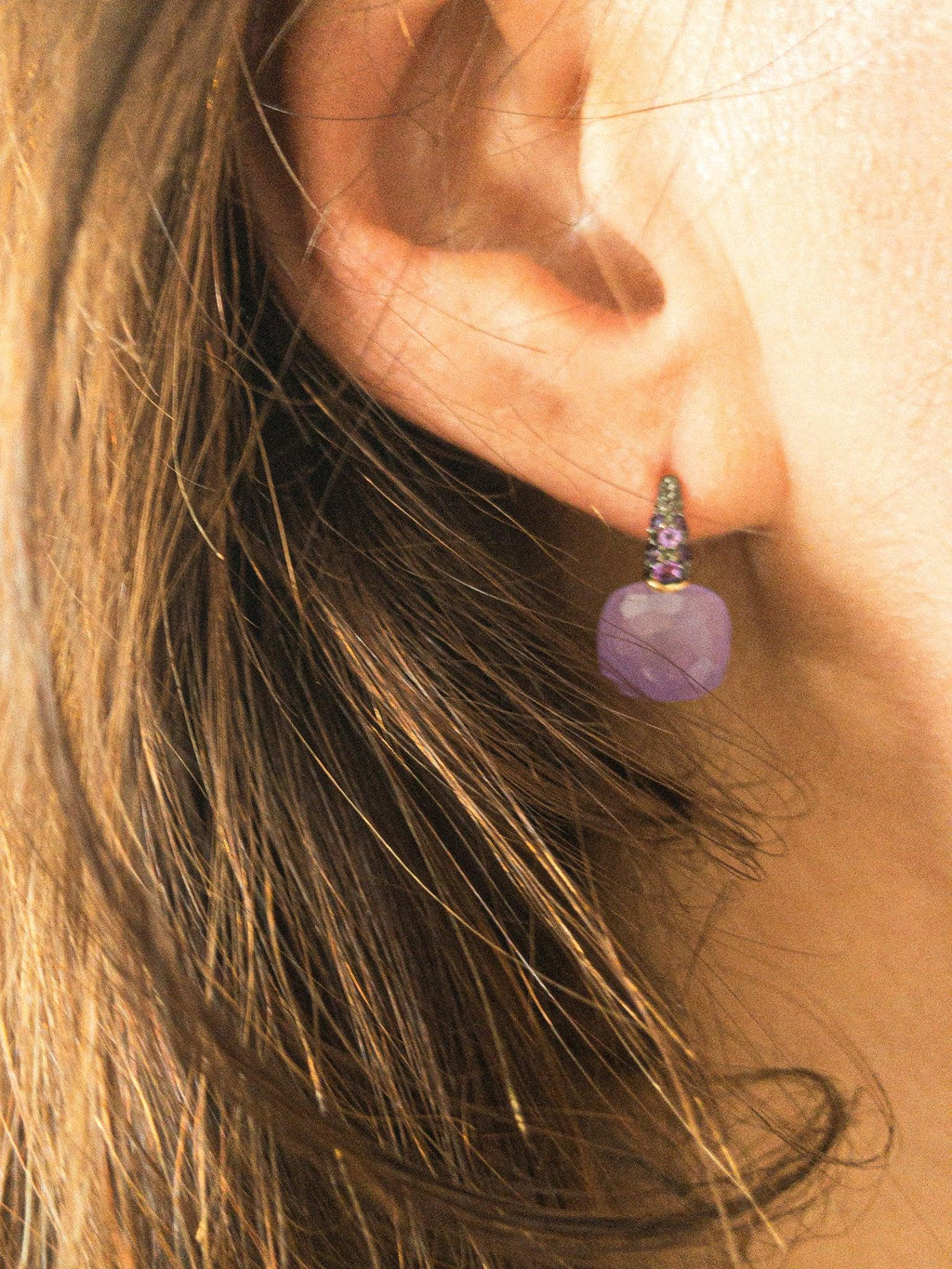 Boucles d'oreilles Pomellato capri en jade lilas