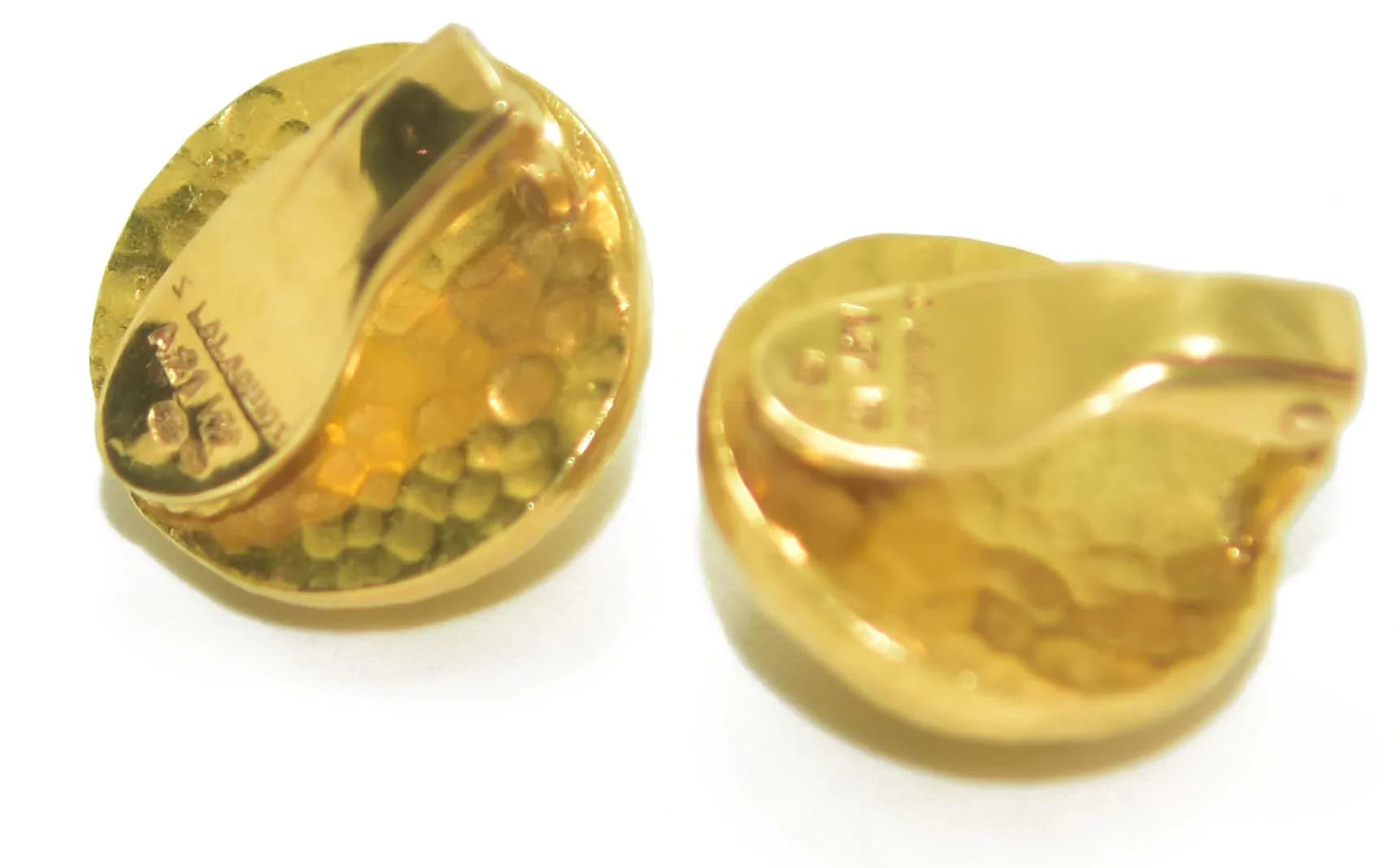 Paire de clips d'oreilles Lalaounis or jaune