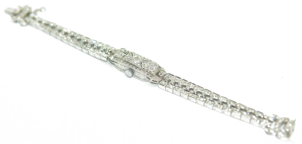 Platinum and white gold secret watch