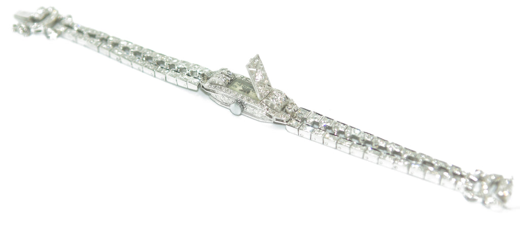 Platinum and white gold secret watch