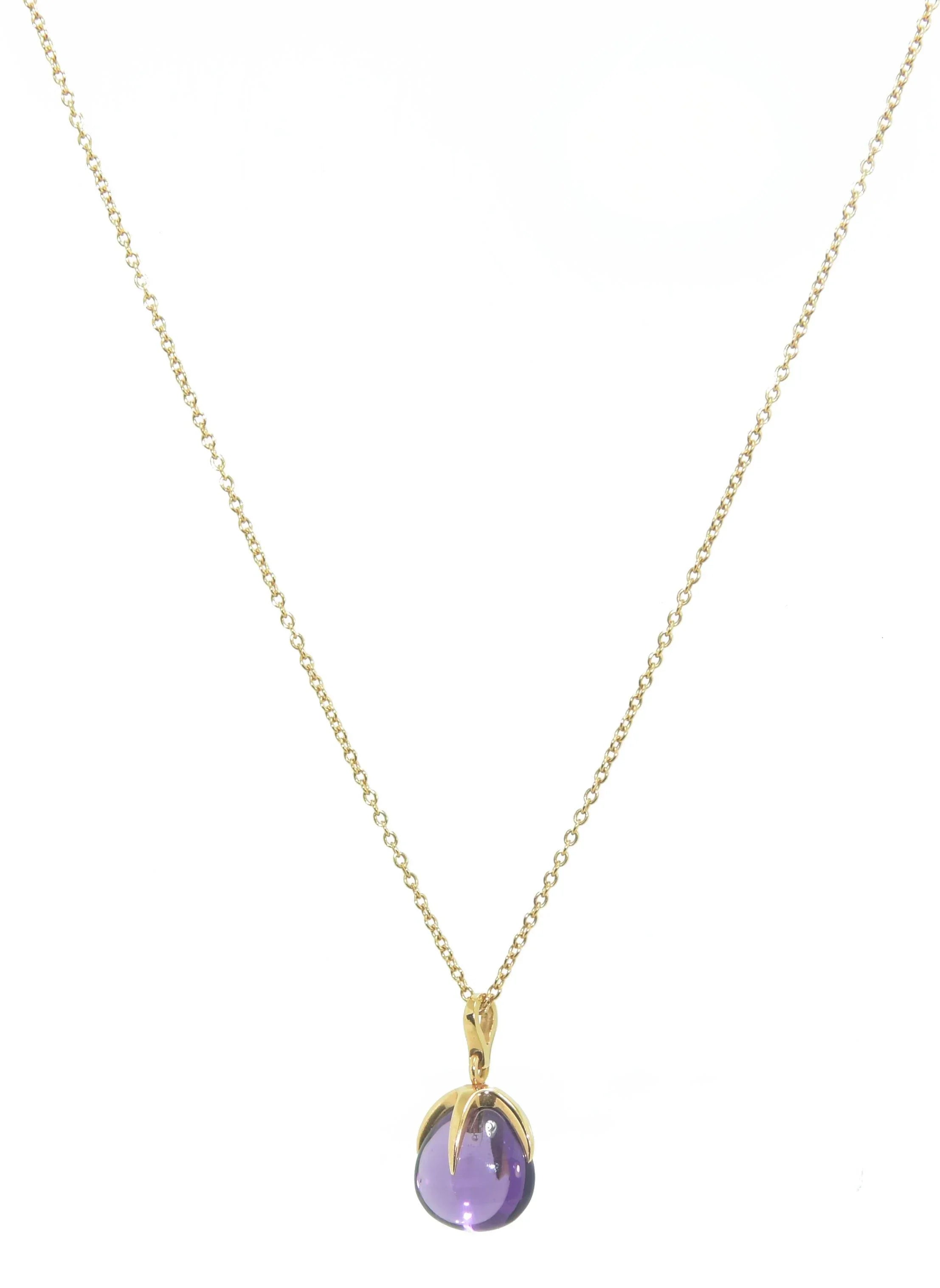 Collier de la maison Pomellato modèle Veleno en or rose et améthyste - adalgyseboutique