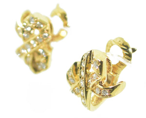 Boucles d'oreilles signée de la maison Dior en or jaune et diamant - adalgyseboutique