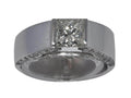 White gold solitaire ring with a princess-cut diamond