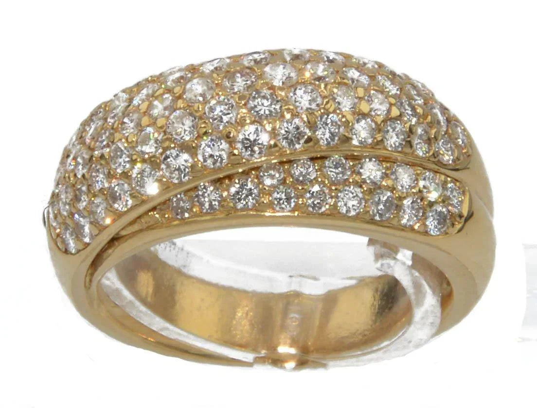 Bague jonc or jaune entièrement pavée de  diamant - adalgyseboutique